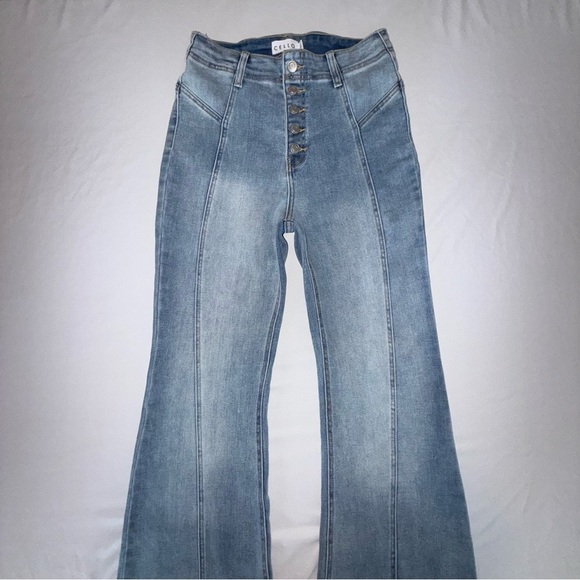 Cello Flared Wide Leg Jeans Women’s 28 x 32 Long Cowgirl 70s - Picture 5 of 11